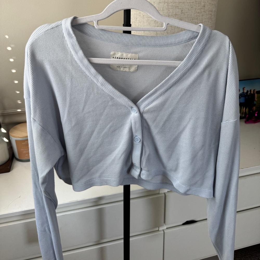 Aeropostale Lounge Button Up- Light Blue